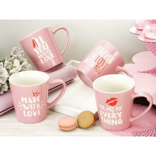 CreaTable LOVE COLLECTION , Kaffeebecher, 420 ml, in rosa