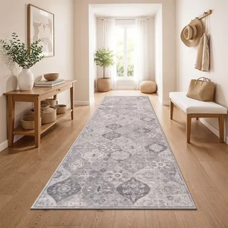 Paco Home Semer 421 Kurzflorteppich 80 x 300 cm Grau