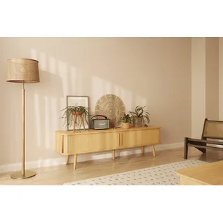 WoodMan TV-Board WOODMAN "Rove", beige (natur), B:178cm H:50cm T:40cm, FSC-zertifizierter Holzwerkstoff, Sideboards, TV-Board, besonderes Design, in zwei Breiten, mit Eichenholzfurnier, FSC