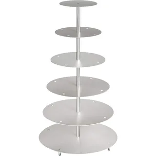 edelstahlheini Aluminium Tortenständer Rund Tortenetagere Hochzeit 6 Etagen (6 Stöckig (Ø 15 20 25 30 35 40 cm))