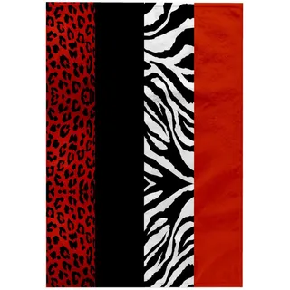 3dRose Red – Schwarz – Orange und Weiß Tierdruck – Leopard und Zebra TWL_35438_1 Handtuch, 38,1 x 55,9 cm