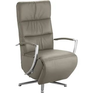 Cantus Relaxsessel , Graubraun , Leder , Echtleder , Color-Finish-Leder , 64x112x80 cm , Fußauswahl, Lederauswahl, Stoffauswahl, Relaxfunktion , Wohnzimmer, Sessel, Ledersessel