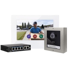 Bild von ModuVis Set S Video-Türsprechanlage LAN, WLAN Komplett-Set Grau-Aluminium