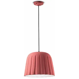 Aufhängung Klein Vintage Deco Madame Gres Keramik Koralle Rosa 1 Licht E27 - Rosa