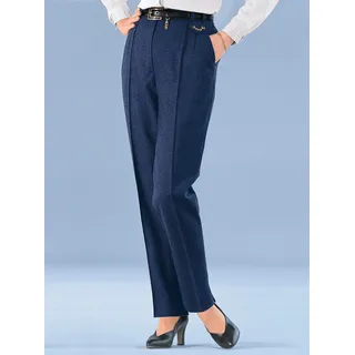 Webhose COME ON, Damen, Gr. 215, Extrakurzgrößen, blau (marine), 96% Schurwolle, 4% Elasthan, meliert, unifarben, lang, Hosen Webhose