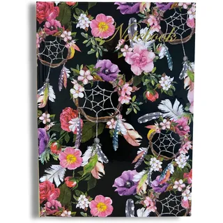 Maturi Notizbuch, A5, Traumfänger-Design, mit Goldfolienverzierung und glänzender Oberfläche, Schwarz