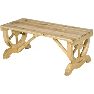 Outsunny Gartenbank, Wetterfest, Sitzbank, Gartenmöbel, Rustikale Bank, Holz, Natur , 50x39.5x98 cm , Gartenmöbel, Gartenbänke