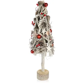 COM-FOUR® Deko-Weihnachtsbaum, dekorativer Kleiner Schmuckbaum, tolle Tischdeko, optimal für die Adventszeit, ergänzt Kränze und Girlanden (Baum XXL)
