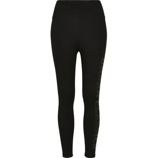 URBAN CLASSICS Branded Leggings - Black / Black - S