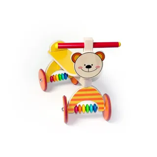 Hess Holzspielzeug 31176 - Lauflernhilfe aus Holz, Serie Bär, mit Gummibereifung, handgefertigt, für Kinder ab 12 Monaten, ca. 60 x 40 x 30 cm