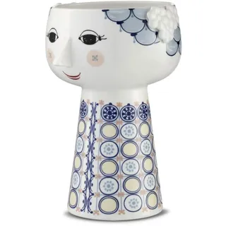 Bjørn Wiinblad Vase H18.5 cm Eva klassisches Design für Blumen, blau