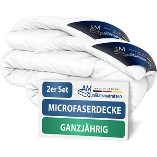 DormiGood | Premium Mikrofaserdecken | 135x200 cm | Bettdecken Set | 135x200 | Decken aus 100% atmungsaktiver Microfaser | 135/200 | 2er Set Mikrofaser-Decken | Herbst | Frühling | Übergang - Weiß