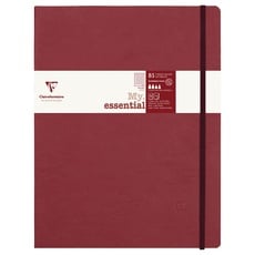 Clairefontaine 794462C - Notizbuch My.Essential Age Bag, Format B5 (19x25 cm), mit Fadenbindung, 96 Blatt nummeriert, liniert, Papier elfenbein 90g, Bordeaux, 1 Stück