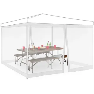 Relaxdays Moskitonetz für 3 x 3 m Pavillon 2 Stück 1,2 x 2,0 m Weiß