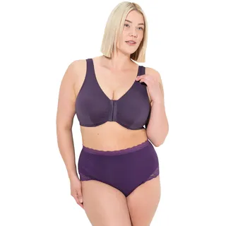 Ulla Popken Damen große Größen Übergrößen Plus Size Bustier, Still-BH, Vorderverschluss aubergine 90D 689668846-90D