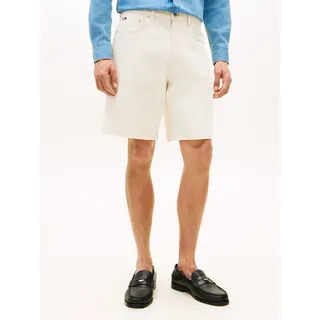 Jeansshorts TOMMY HILFIGER "DOVER", Herren, Gr. 34, N-Gr, weiß (ivory petal), Web, Obermaterial: 100% Baumwolle, regular fit kniefrei, Jeans Jeansshorts, vorgewaschen Regular Fit