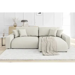 s-style m√ñbel S-STYLE MÖBEL - Leon Ecksofa mit Bettfunktion und Bettkasten Beige