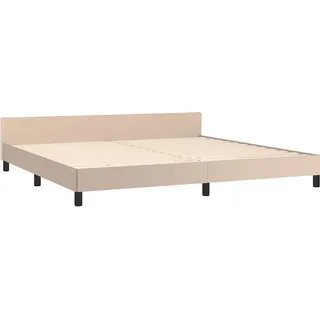 vidaXL Bettgestell mit Kopfteil ohne Matratze Cappuccino 200x200 cm - Braun