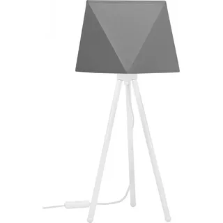 Light-Home Lampenschirm Tischlampe Modern - Elegante Nachttischlampe für Schlafzimmer Wohnzimmer - Tischleuchte E27 - 46x22,5 cm - Weiß und Grau Diamant - Weiß, Grau