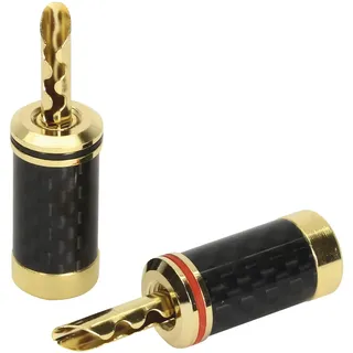 Dynavox Bananenhohlstecker Carbon, 2er-Set vergoldet