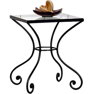 Hasena Beistelltisch , Schwarz , Metall, Glas , 42x50x37 cm , Wohnzimmer, Wohnzimmertische, Beistelltische, Beistelltische Metall