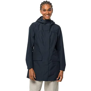 Jack Wolfskin Damen Cape York Paradise Coat, Wetterschutzjacke aus recyceltem TEXAPORE ECOSPHERE, Regenmantel mit Allover-Print auf der Innenseite, wasser- & winddicht