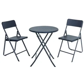 Garden Pleasure Balkon-Set Ventana 3-tlg. Schwarz