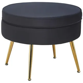 SalesFever Hocker Calm Gepolsterter Hocker mit Charme Samt 52 x 41 x 52 cm Schwarz