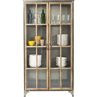 Kare Design Vitrine Kontor, 97cm, stylische Metall Vitrine, Industrial Design, große Esszimmervitrine, ausgefallene Wohnzimmervitrine, (H/B/T) 187x97x39cm