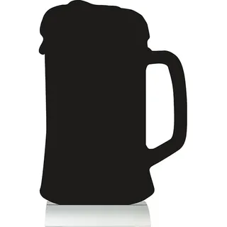 SECURIT - Kreidetafel Silhouette Bierglas - Aluminiumfuß | Kreidemarker enthalten - Beidseitig beschreibbar - UV-beständig