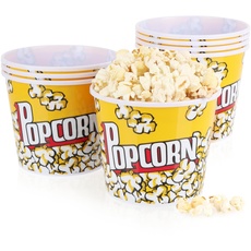 com-four® 8X Popcorn-Eimer - Wiederverwendbare Popcornschüssel - Getränkebecher zum Popcorn - Kleiner Popcorn-Becher für den Filmabend - 1,25 Liter (1.25 Liter - 8 Eimer)
