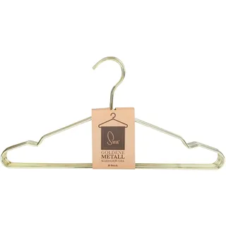 SVITA 10er Set Kleiderbügel mit Hosensteg dünn leicht Metall Gold