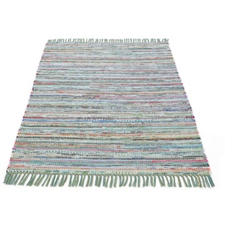 carpetfine Kelim Chindi Kelimteppich 120 x 170 cm grün