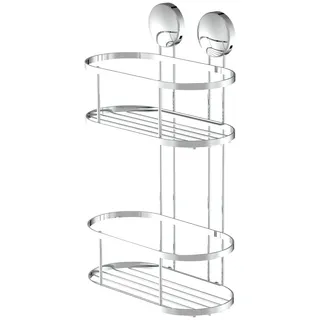 Eisl Eisl, Duschablage, Wand ohne Bohren rostfreier Edelstahl 2 Etagen