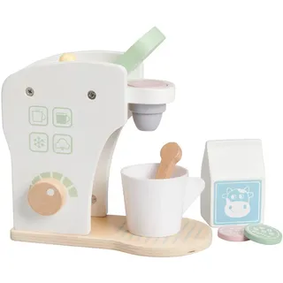 My Baby Lou Kinderkaffeemaschine Holz , Grau, Naturfarben, Weiß, Pink, Mintgrün , Kunststoff, Holzwerkstoff , 6-teilig , massiv, Sperrholz , unisex , EN 71 , Spielzeug, Kinderküchen