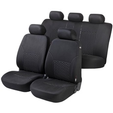 Bild Autositzbezug DotSpot Premium Komplettset, 2 Vordersitzbezüge, 1 Rücksitzbezug in Schwarz/Grau