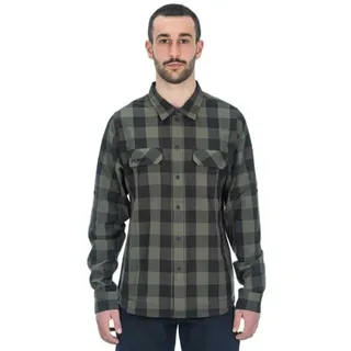 Cube Work Langarmhemd - Olive Check - L