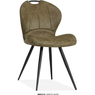 omg design Esszimmerstuhl Miracle Polyester schwarz 2er Set