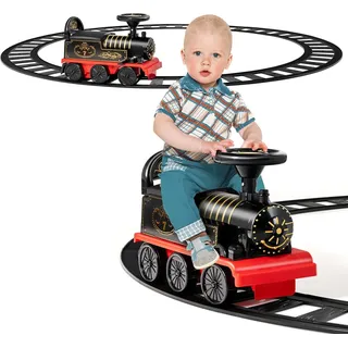 Fantask 6V Kinder Aufsitz Lokomotive schwarz