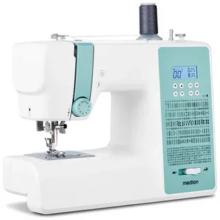 Medion Medion® Computer-Nähmaschine »MD 11881, 270 Stichmuster, 1-Schritt Knopfloch,«, 8 Programme, Doppelnadelfunktion, Automatischer Einfädler, Geschwindigkeitsregler, blau