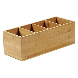 KESPER Besteckkasten 4-fach aus Bambus Braun