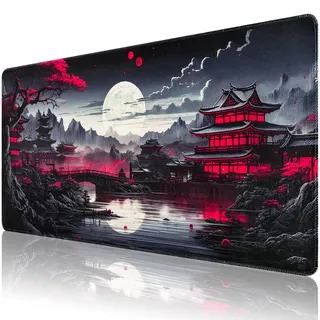 Sevenpers Mousepad XXL, Japanische Kunst Mauspads,1200x600mm Überdimensionales rutschfeste Gummimatten Gaming-Mauspads,Waschbares Mauspad für PC,Maus und Tastatur (Grau)