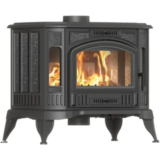 KRATKI Kaminofen Gusseisen Holzofen KOZA K9 8kW Ø130 BImSchV 2 EEK A+ | Freistehend aus Gusseisen, schwarz, 84,9% Wirkungsgrad, raumluftunabhängig, Ecodesign, Flamme Verte 7