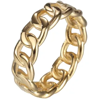 Firetti Fingerring »Schmuck Geschenk Edelstahl Ring Damenring Herrenring Panzerkette Color« Firetti gelbgoldfarben 62