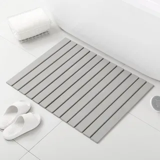 KEYCHAD Große Stein-Badematte, 78,7 x 58,4 cm, rutschfeste Kieselgur-Badematte, Ultra-saugfähige, schnell trocknende Stein-Trockenmatte für Küche, Badezimmer, Haustiernapf, rollbare und Faltbare