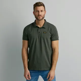 Poloshirt PME LEGEND, Herren, Gr. 5XL, grau, Web, Obermaterial: 95% Baumwolle, 5% Elasthan, normal hüftbedeckend, Rundhals, Shirts Poloshirt, mit Logostickerei