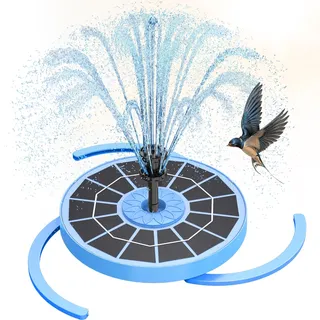AISITIN Solar Springbrunnen für Außen Verbessert 2025, 3,5W Solar Schwimmender Fontäne Pumpe mit Verschiedene Sprüh Effekten, Solarbrunnen für Draussen mit BlauGlasscheibe für Garten,Teich,Vogelbad