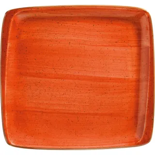 Bonna 6x Servierplatten Speiseteller Essteller Platte Porzellan Geschirr rechteckig Orange Creme Aura Terracotta Moove 32x30cm Kantenschutz