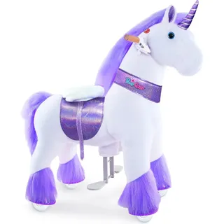 PonyCycle Schaukelpferd auf Rollen mit Sound und Bremsen für Kinder von 4-7 Jahren Reittier Einhorn - Ux406 - Violett