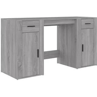 vidaXL Schreibtisch mit Stauraum Grau Sonoma Holzwerkstoff - Grau